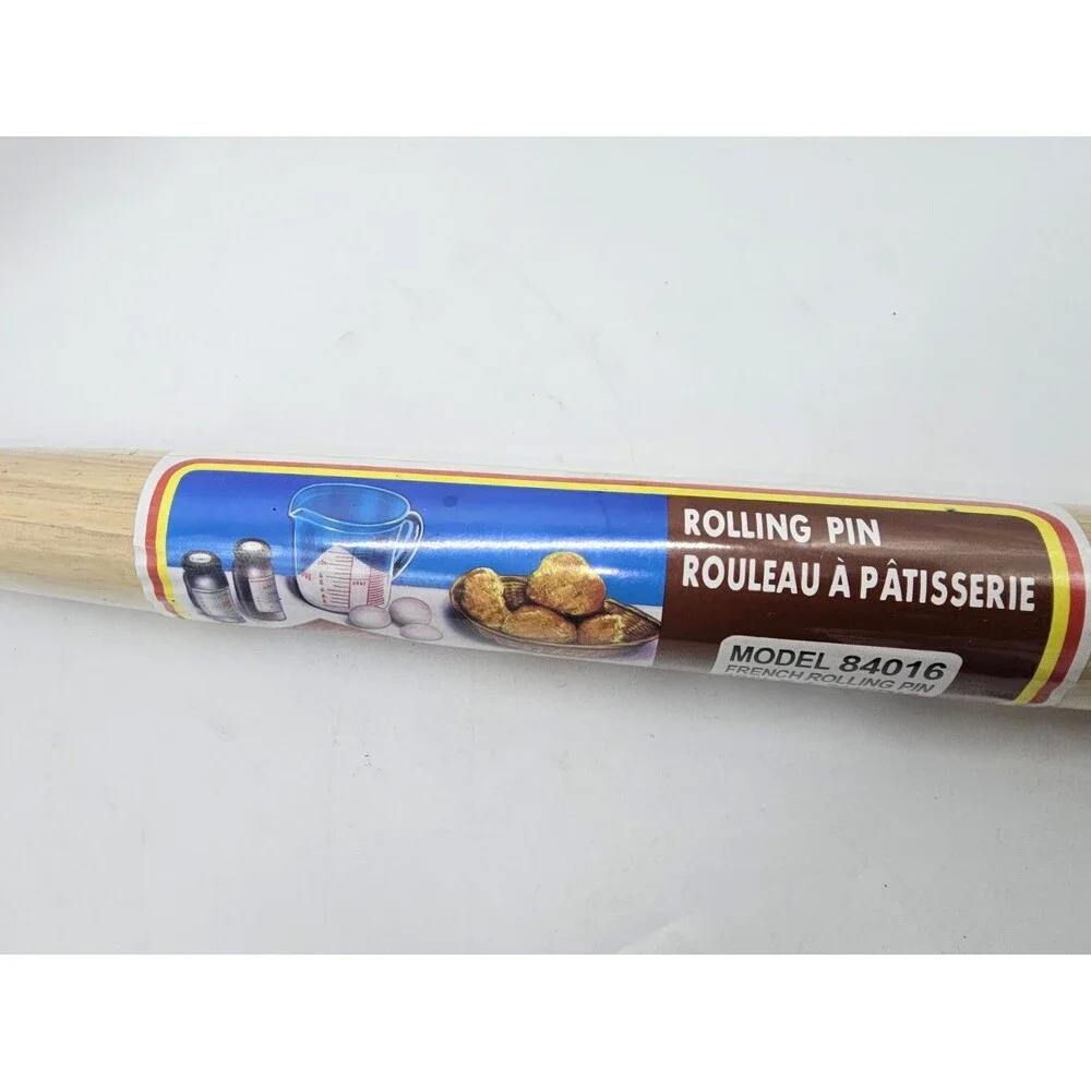 Wood French Rolling Pin 20 Inch Tapered NoHandles Pastry Dough Baking NEW